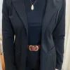 Blazer Manga Longa Feminino Débora com Bolsos Falsos Preto - Fernanda Ramos Store