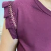 Blusa Feminina Lívia com Detalhe na Manga Bordô - Fernanda Ramos Store