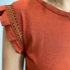 Blusa Feminina Lívia com Detalhe na Manga Terracota - Fernanda Ramos Store