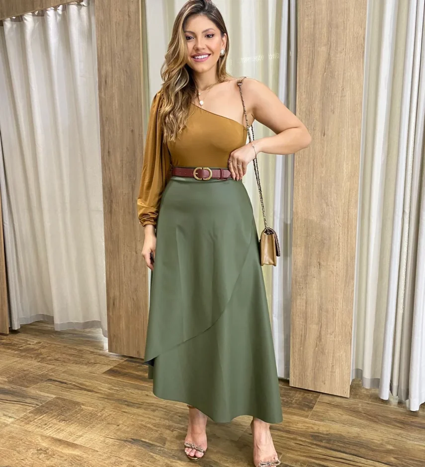 Body Feminino Júlia com Bojo Caramelo sem Fecho - Fernanda Ramos Store