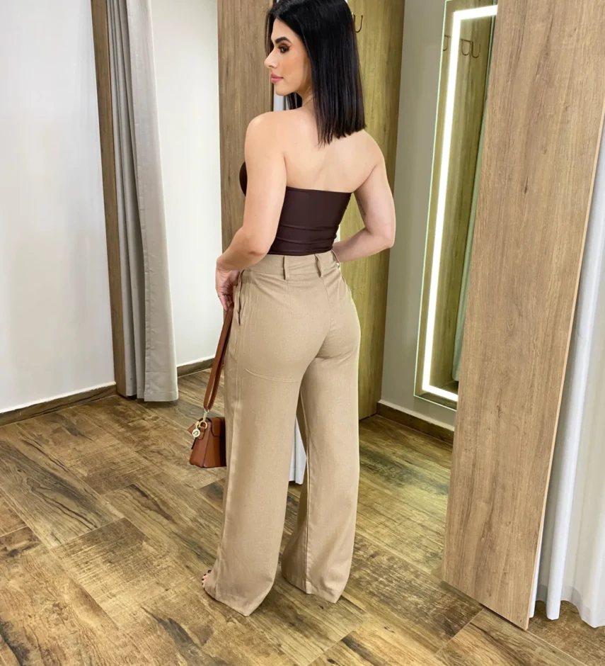Body Feminino Tomara Que Caia com Bojo Marrom - Fernanda Ramos Store