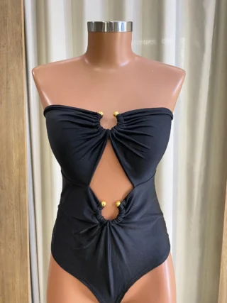 Body Feminino Tomara Que Caia com Bojo Preto - Fernanda Ramos Store