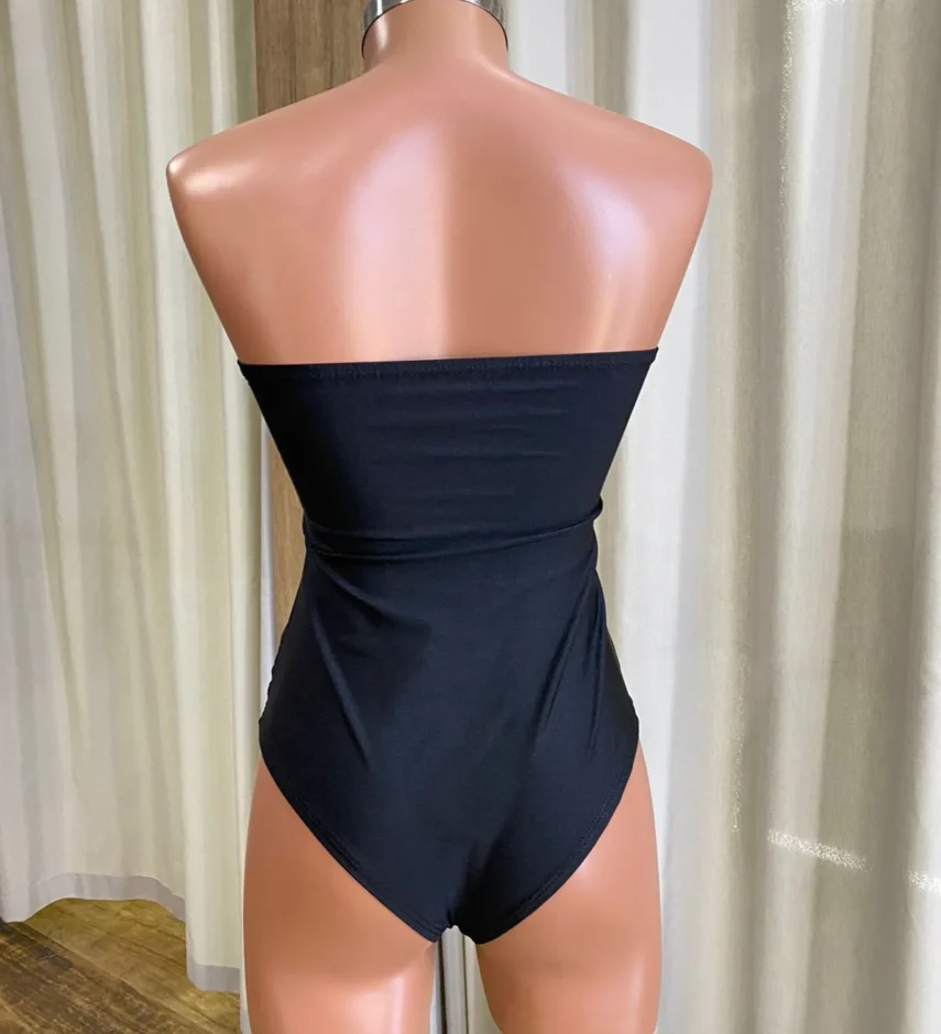 Body Feminino Tomara Que Caia com Bojo Preto - Fernanda Ramos Store