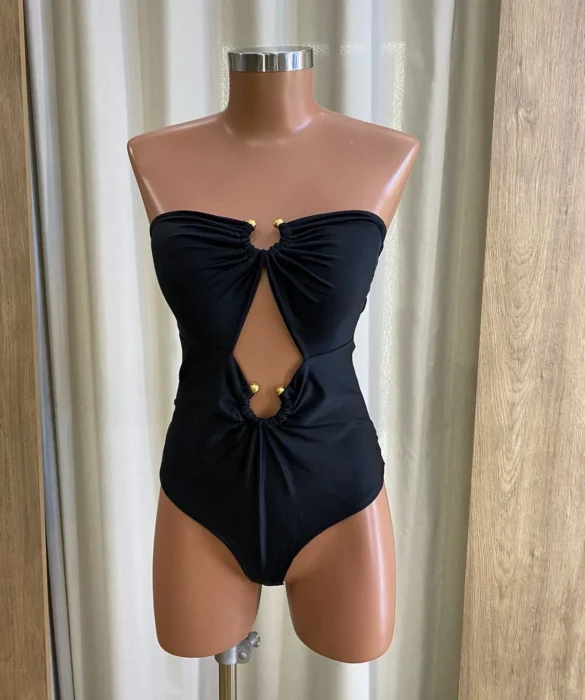 Body Feminino Tomara Que Caia com Bojo Preto - Fernanda Ramos Store