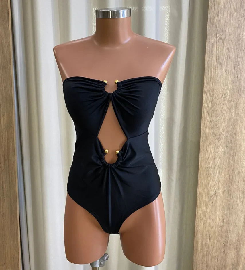 Body Feminino Tomara Que Caia com Bojo Preto - Fernanda Ramos Store