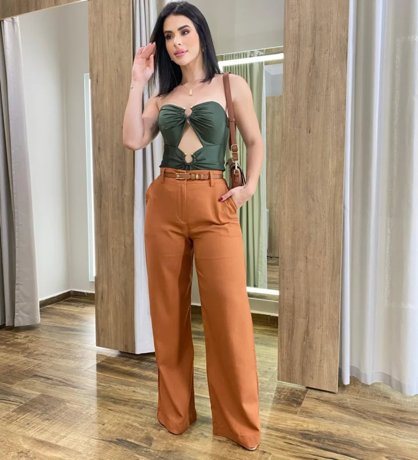 Body Feminino Tomara Que Caia com Bojo Verde Militar - Fernanda Ramos Store