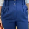 Calça Cenoura Alfaiataria Feminina com 2 Botões Azul Marinho - Fernanda Ramos Store