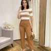 Calça Feminina Mary Alfaiataria Caramelo com Cinto - Fernanda Ramos Store