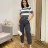 Calça Feminina Mary Alfaiataria Cinza com Cinto - Fernanda Ramos Store