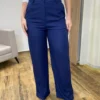 Calça Feminina Pantalona Bia Viscolinho Azul Marinho - Fernanda Ramos Store