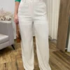 Calça Feminina Pantalona Bia Viscolinho Cru - Fernanda Ramos Store