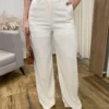 Calça Feminina Pantalona Bia Viscolinho Cru - Fernanda Ramos Store