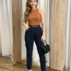 Calça Jeans Feminina Mom Stella Preta - Fernanda Ramos Store