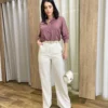 Camisa Feminina Manga Longa Júlia Viscolinho Rosé - Fernanda Ramos Store