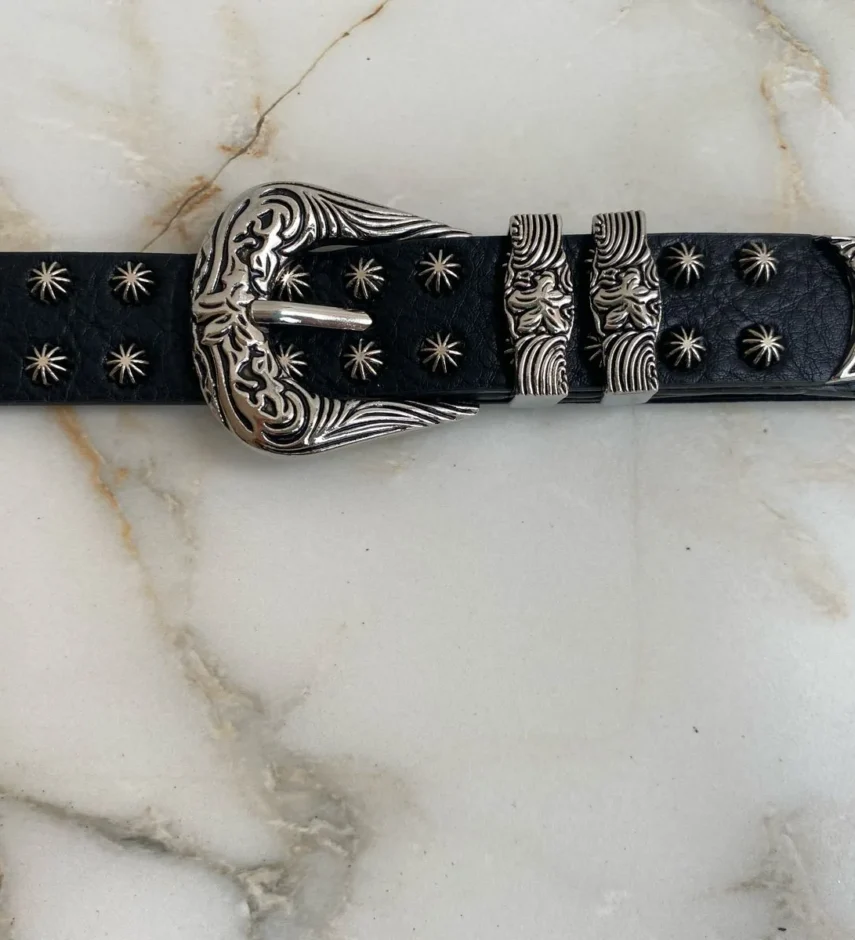 Cinto Feminino Sophia com 2 Fivelas Preto - Fernanda Ramos Store
