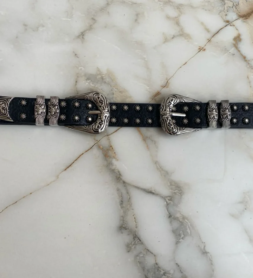 Cinto Feminino Sophia com 2 Fivelas Preto - Fernanda Ramos Store