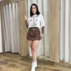 Cropped Feminino sem Bojo Off White Wild West Country - Fernanda Ramos Store