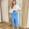 Cropped Feminino sem Bojo Off White Wild West Country - Fernanda Ramos Store