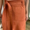 Saia Midi Laura Suede Terracota com Amarração - Fernanda Ramos Store