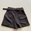 Short Feminino Social Alfaiataria Carol com Cinto Cinza - Fernanda Ramos Store