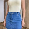 Short Saia Feminino Helena Jeans Barra a Fio - Fernanda Ramos Store