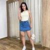 Short Saia Feminino Helena Jeans Barra a Fio - Fernanda Ramos Store