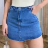 Short Saia Feminino Helena Jeans Barra a Fio - Fernanda Ramos Store