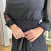 Vestido Curto Manga Longa sem Bojo de Tule Preto - Fernanda Ramos Store