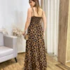 Vestido Longo Malu com Bojo Viscolinho Animal Print - Fernanda Ramos Store