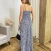 Vestido Longo Malu com Bojo Viscolinho Xadrez - Fernanda Ramos Store