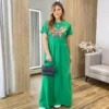 Vestido Longo sem Bojo de Malha Estampa Borboleta Verde - Fernanda Ramos Store