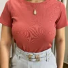 Blusa Feminina Manga Curta Agatha Canelada Rosé - Fernanda Ramos Store