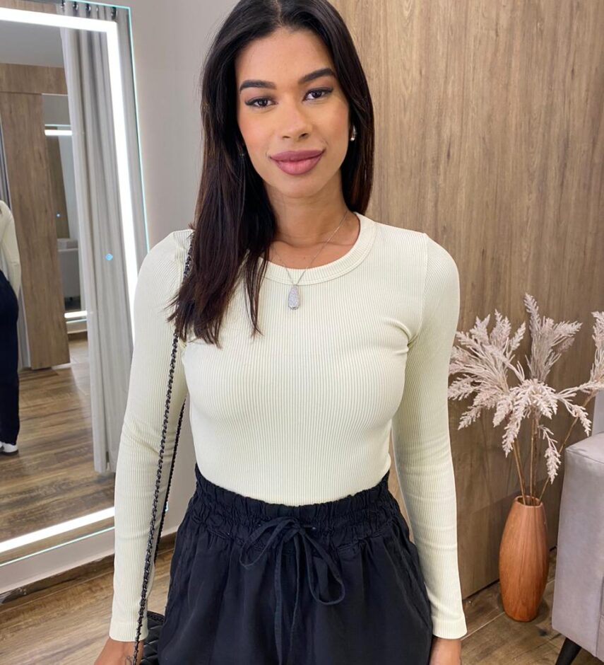 Blusa Feminina Manga Longa Beatriz Microfibra Nude - Fernanda Ramos Store
