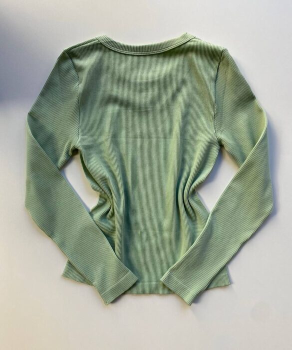 Blusa Feminina Manga Longa Beatriz Microfibra Verde Menta - Fernanda Ramos Store