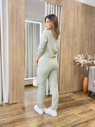 Calça Feminina Mom com Elástico Liocel Verde Menta 016537 - Fernanda Ramos Store