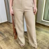 Calça Feminina Pantalona Bia Viscolinho Caqui - Fernanda Ramos Store