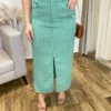 Conjunto Feminino Ana Cropped sem Bojo e Saia Longa Verde Menta - Fernanda Ramos Store