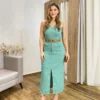 Conjunto Feminino Ana Cropped sem Bojo e Saia Longa Verde Menta - Fernanda Ramos Store