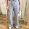 Conjunto Feminino Moletinho Ana Calça Pantalona e Cropped Cinza - Fernanda Ramos Store