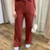 Conjunto Moletinho Calça Pantalona e Cropped Terracota - Fernanda Ramos Store