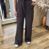 Conjunto Moletinho Lara Calça Pantalona e Cropped Marrom - Fernanda Ramos Store