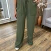 Conjunto Moletinho Lara Calça Pantalona e Cropped Verde Militar - Fernanda Ramos Store