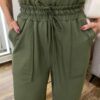 Conjunto Moletinho Lara Calça Pantalona e Cropped Verde Militar - Fernanda Ramos Store