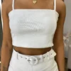 Cropped Feminino Elisa sem Bojo Poliamida Branco - Fernanda Ramos Store