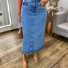 Saia Midi Feminina Suzy com Cinto Jeans - Fernanda Ramos Store