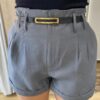 Short Feminino Alfaiataria Lara Cinza com Cinto - Fernanda Ramos Store