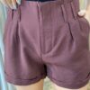 Short Feminino Alfaiataria Lara Marrom com Cinto - Fernanda Ramos Store