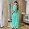 Vestido Longo com Detalhe Transpassado sem Bojo Verde - Fernanda Ramos Store