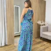 Vestido Longo Laísa com Bojo e Amarração Verde Estampado - Fernanda Ramos Store