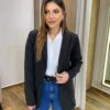 Blazer Feminino Manga Longa Alfaiataria Catarina Preto - Fernanda Ramos Store